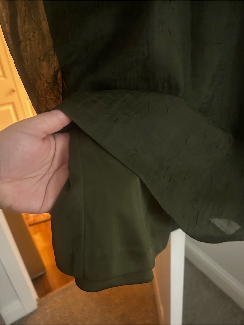 R&M Richards Sleeveless Textured Midi Dress in Dark Green - Picture 8 of 11
